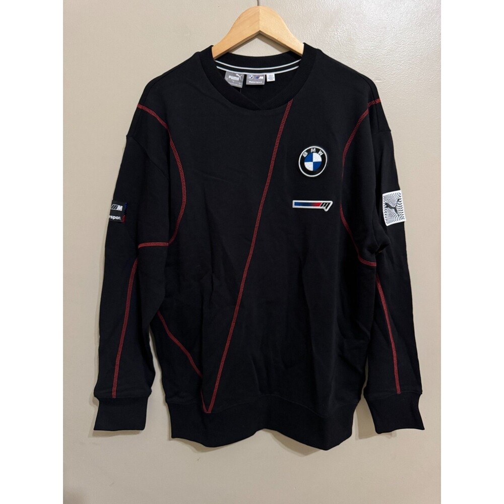 Puma BMW Motorsport Garage Crewneck Sweatshirt Sweater Mens M 621027 01 NEW $110